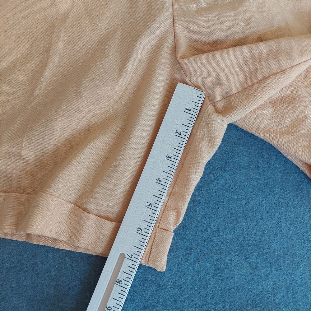 Vtg 90s Fundamental Things Petites Peach High Waisted Pleated Shorts 10P - Picture 7 of 10